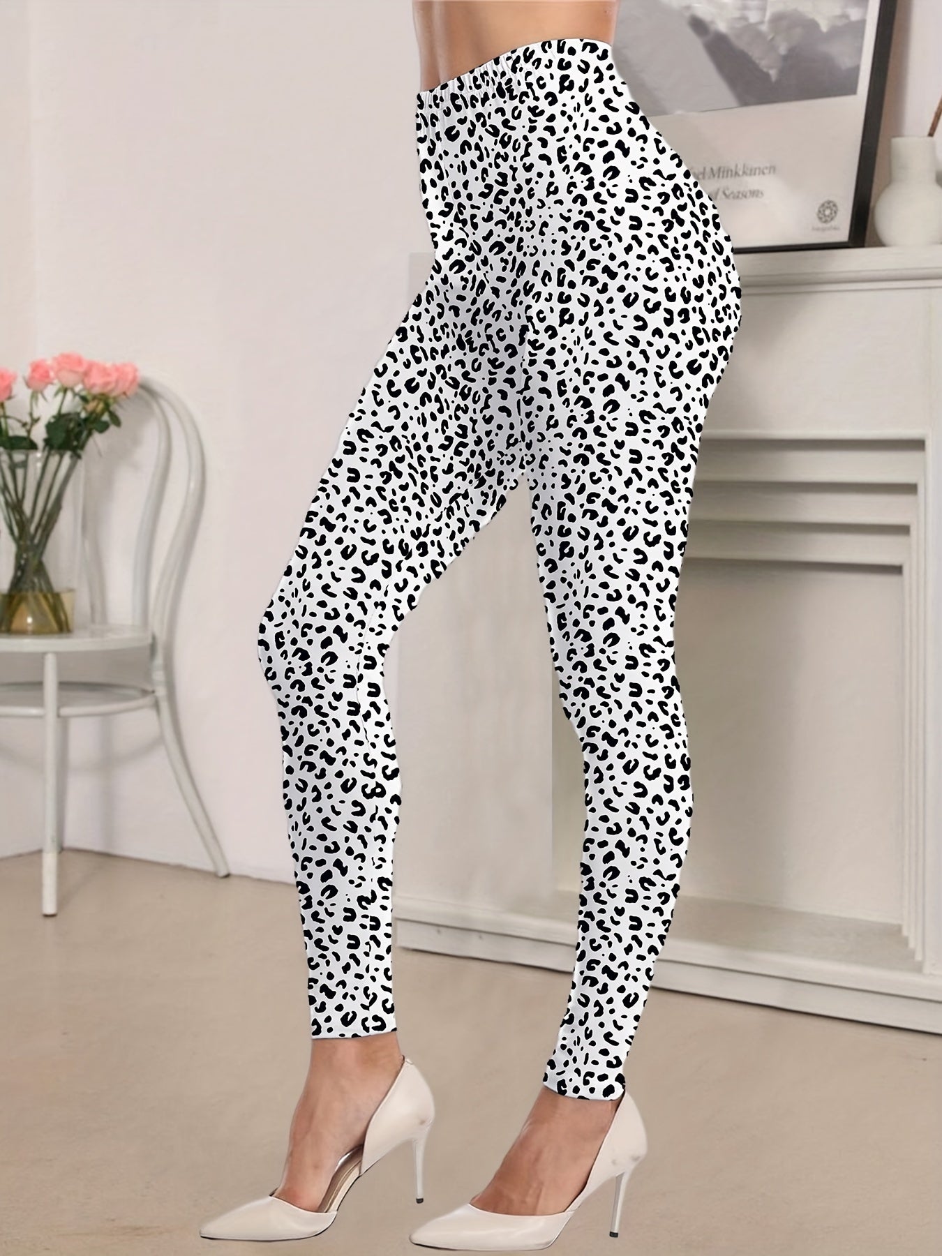 Sexy Leopard Print High Waist Skinny Leggings - Stretchy, Comfortable, and Flattering Fit - Women's Fashion Clothing for Everyday Wear - Jungle Line