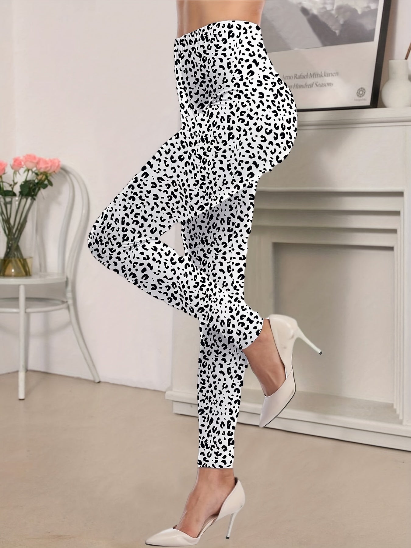 Sexy Leopard Print High Waist Skinny Leggings - Stretchy, Comfortable, and Flattering Fit - Women's Fashion Clothing for Everyday Wear - Jungle Line