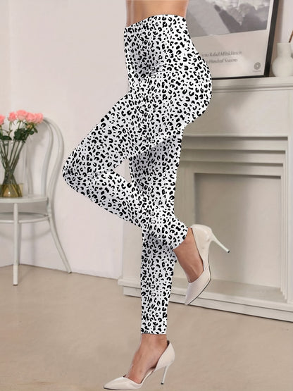 Sexy Leopard Print High Waist Skinny Leggings - Stretchy, Comfortable, and Flattering Fit - Women's Fashion Clothing for Everyday Wear - Jungle Line