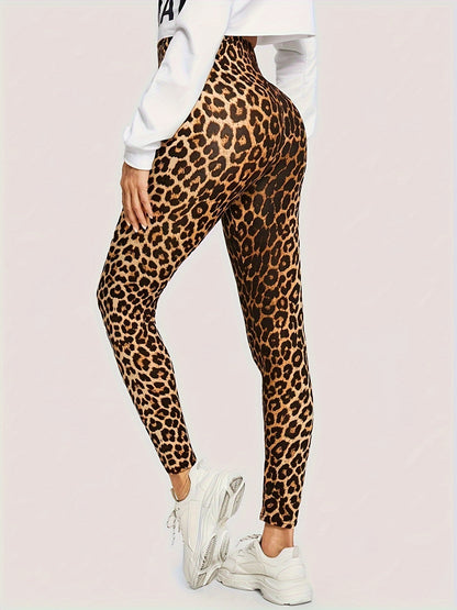 Sexy Leopard Print High Waist Skinny Leggings - Stretchy, Comfortable, and Flattering Fit - Women's Fashion Clothing for Everyday Wear - Jungle Line