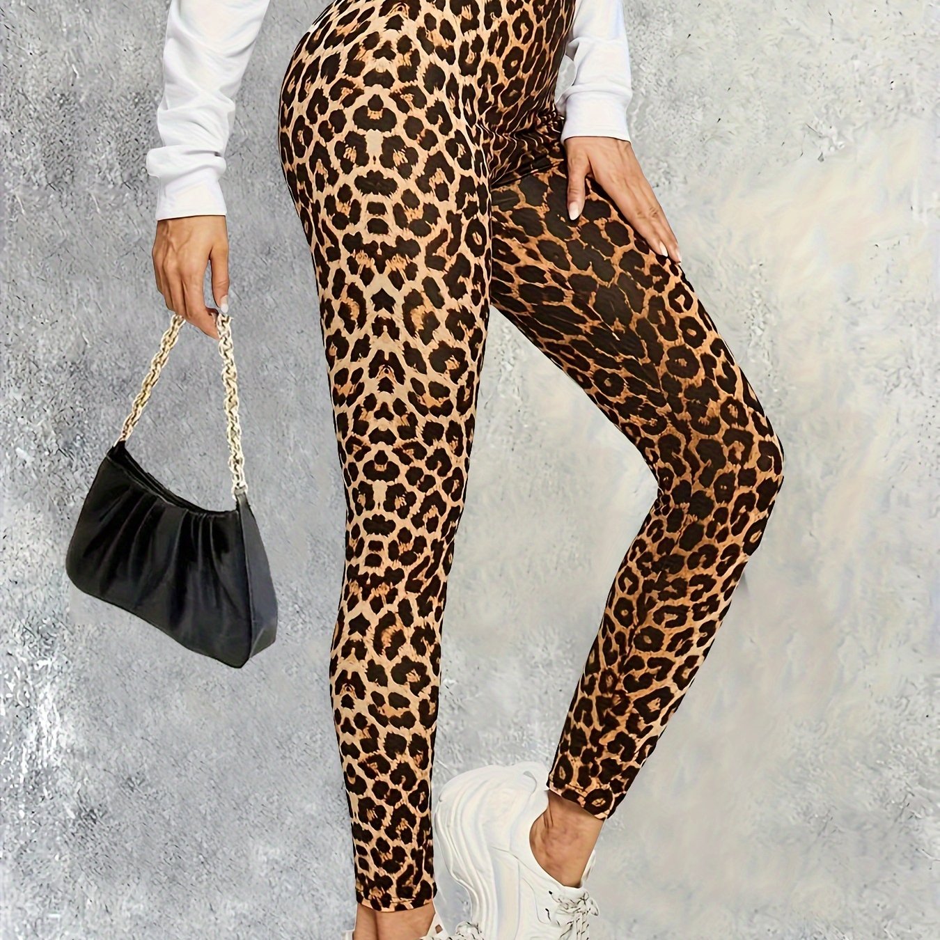 Sexy Leopard Print High Waist Skinny Leggings - Stretchy, Comfortable, and Flattering Fit - Women's Fashion Clothing for Everyday Wear - Jungle Line