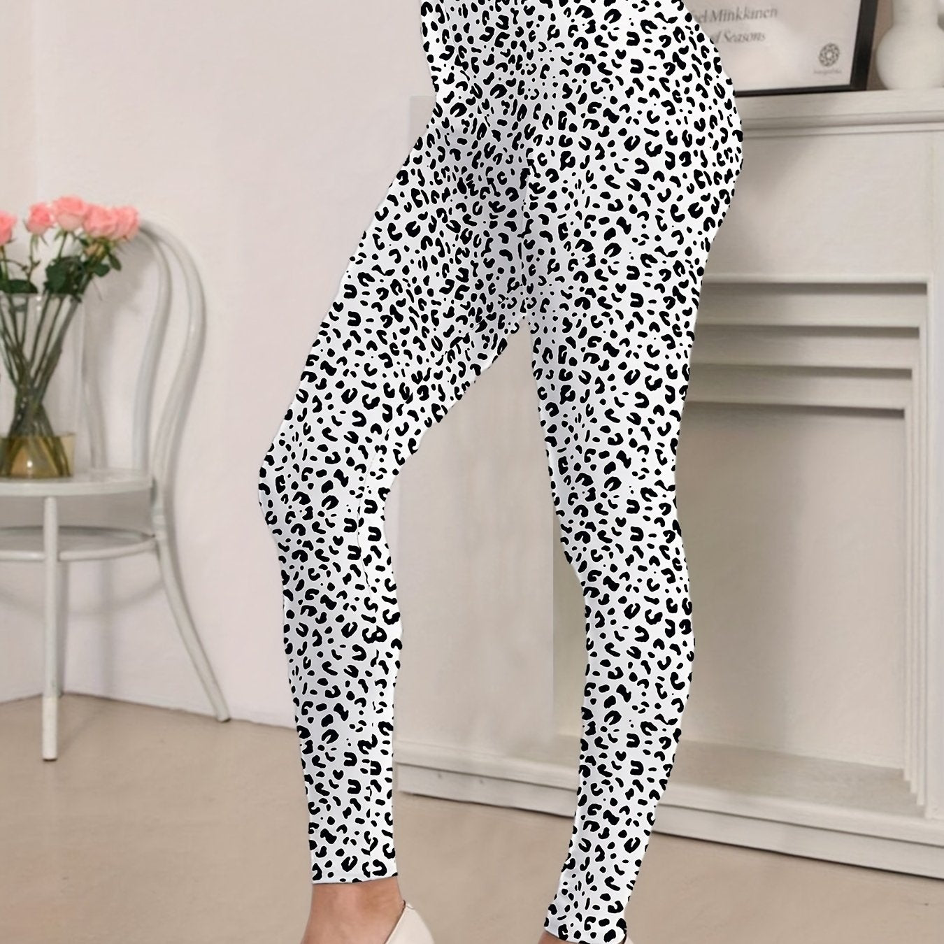 Sexy Leopard Print High Waist Skinny Leggings - Stretchy, Comfortable, and Flattering Fit - Women's Fashion Clothing for Everyday Wear - Jungle Line
