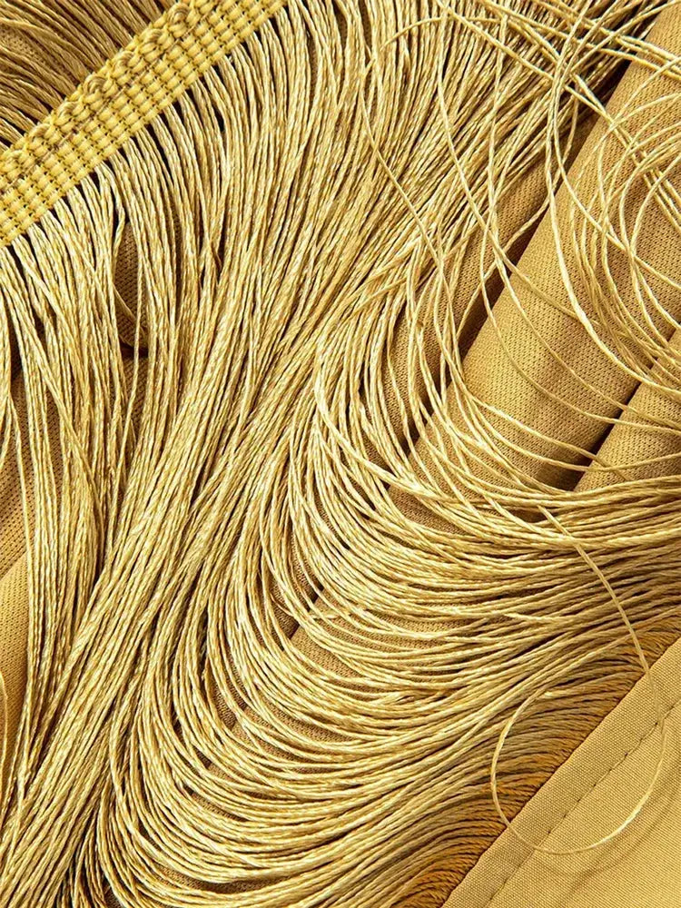 Sexy Hollow Out BacklessTassel Halter Dress Women Elegant Off Shoulder Sleeveless Slim Short Dresses Ladies Party Club Vestidos - Jungle Line