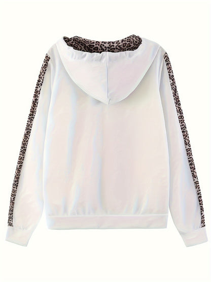 Cross-border New European and American Women's Leopard Print Hooded Sweatshirt Swear Set - Jungle Line