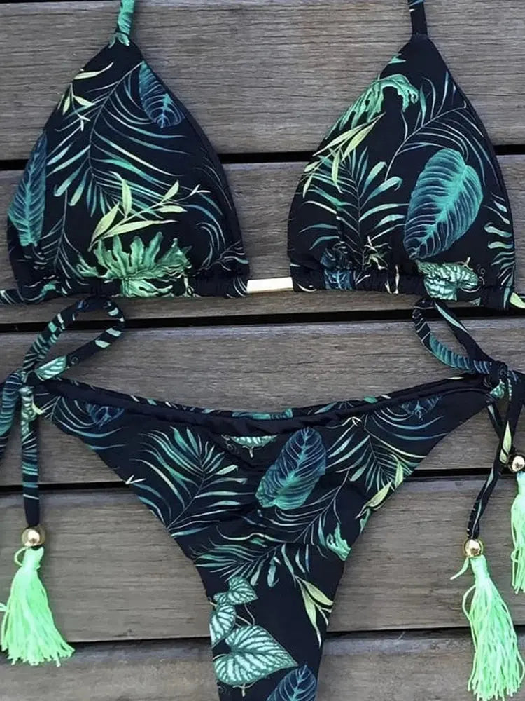 RUOTONGSEPT Bikini Women's Swimsuit 2022 New Swimwear Female Sexy Bikinis Set Push up Swimming for Bathing Suit Women Swimsuits - Jungle Line