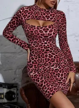 Robe Découpée Imprimé Léopard | Mini Robe Élégante JUNGLE LINE