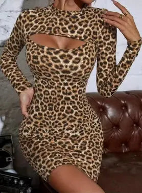 Robe Découpée Imprimé Léopard | Mini Robe Élégante JUNGLE LINE