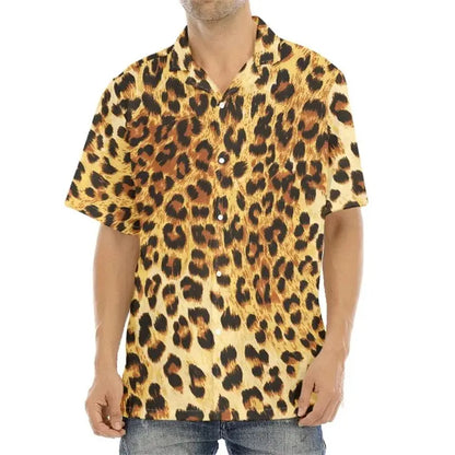 Men's Casual Leopard Print Hawaiian Shirts Short Sleeve - Jungle Line
