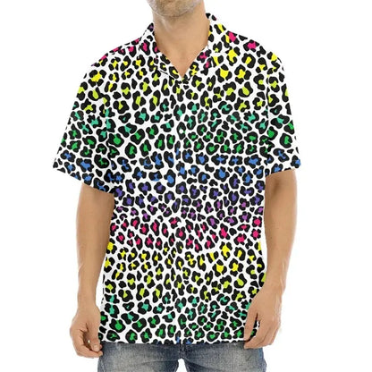 Men's Casual Leopard Print Hawaiian Shirts Short Sleeve - Jungle Line