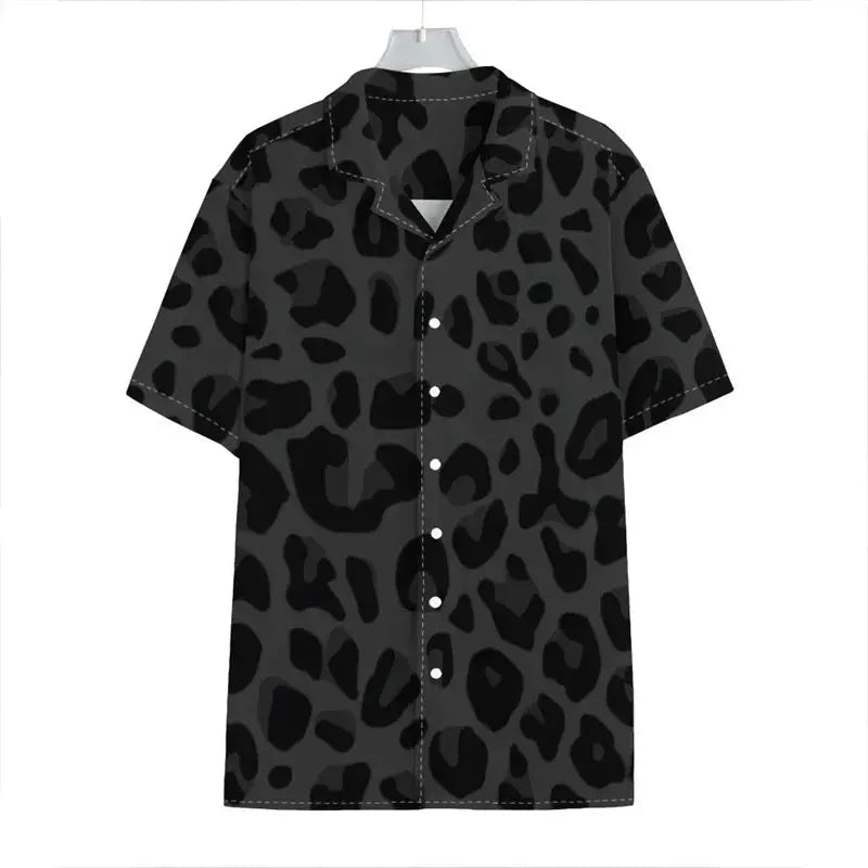 Men's Casual Leopard Print Hawaiian Shirts Short Sleeve - Jungle Line