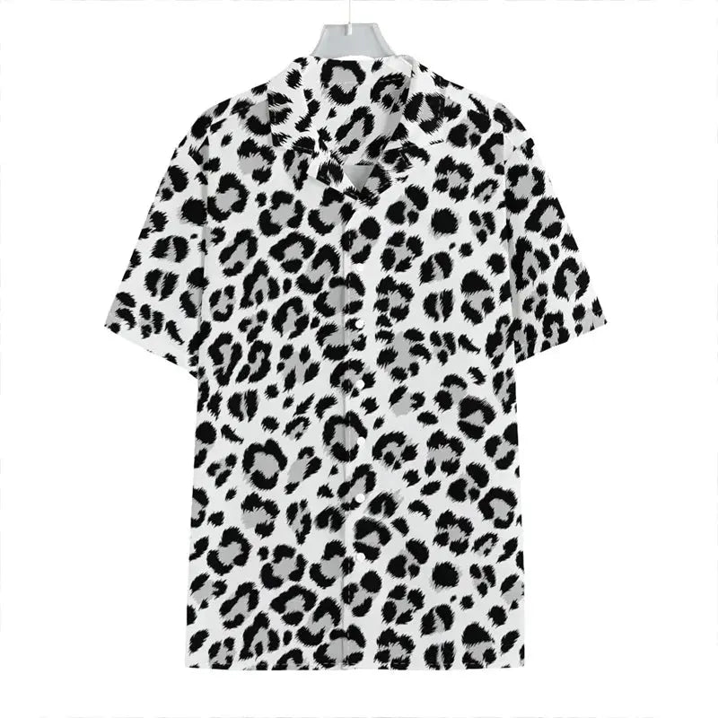 Men's Casual Leopard Print Hawaiian Shirts Short Sleeve - Jungle Line