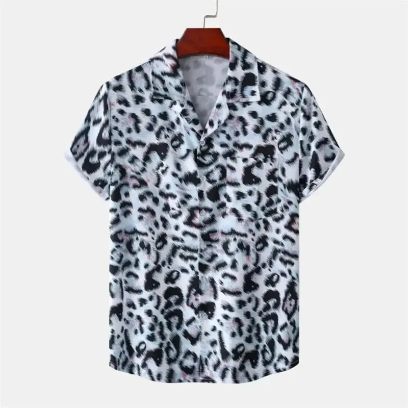 Chemise homme Jungle Line à motif léopard 3D pour l'été, style décontracté, tissu léger, taille XXL.