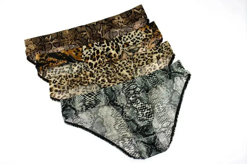 Ropa interior sexi para hombre Men's underwear printed leopard print cueca snake print low waist sexy Panties mens bikini new - Jungle Line