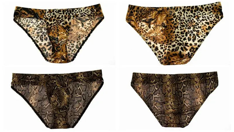 Ropa interior sexi para hombre Men's underwear printed leopard print cueca snake print low waist sexy Panties mens bikini new - Jungle Line