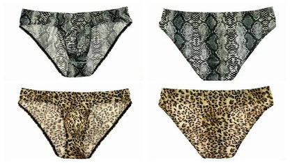 Ropa interior sexi para hombre Men's underwear printed leopard print cueca snake print low waist sexy Panties mens bikini new - Jungle Line
