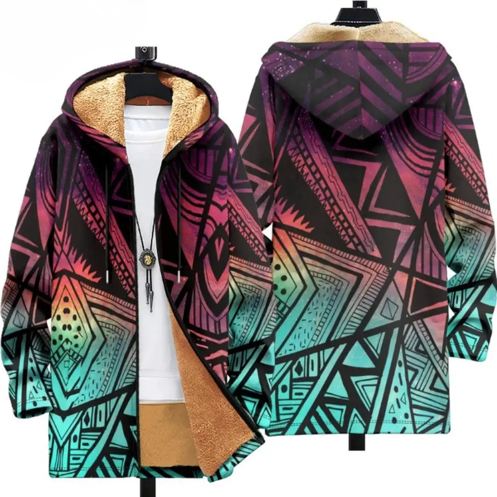 Men Cardigans Coats Leopard Pattern Art Graphics Printed - Jungle Line