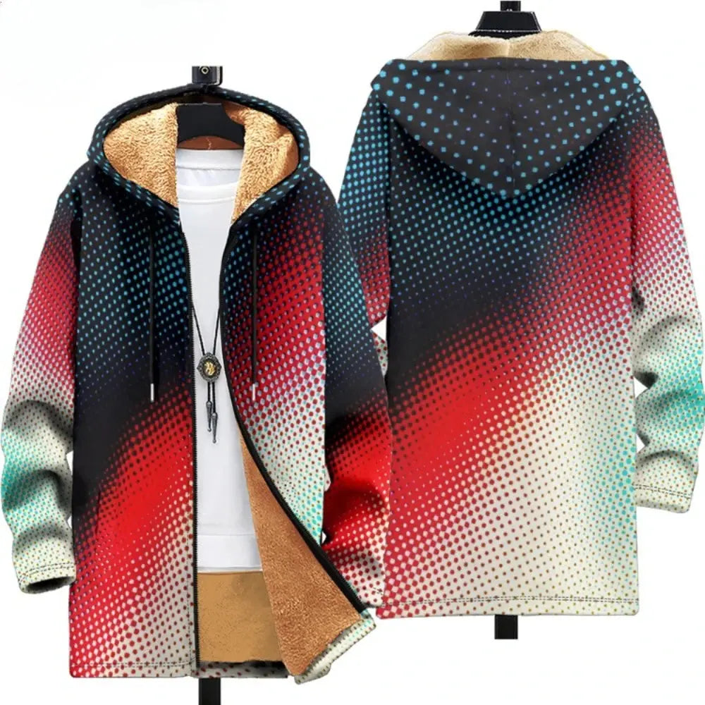 Men Cardigans Coats Leopard Pattern Art Graphics Printed - Jungle Line