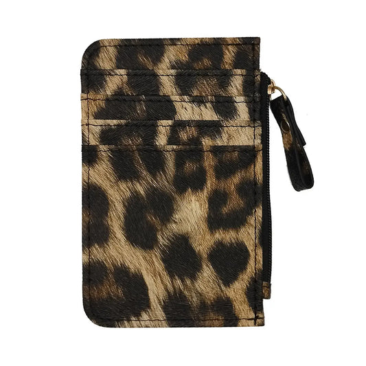 New Leopard Pattern Leather Slim Card Wallet For  men - Jungle Line