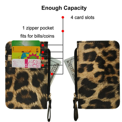New Leopard Pattern Leather Slim Card Wallet For  men - Jungle Line