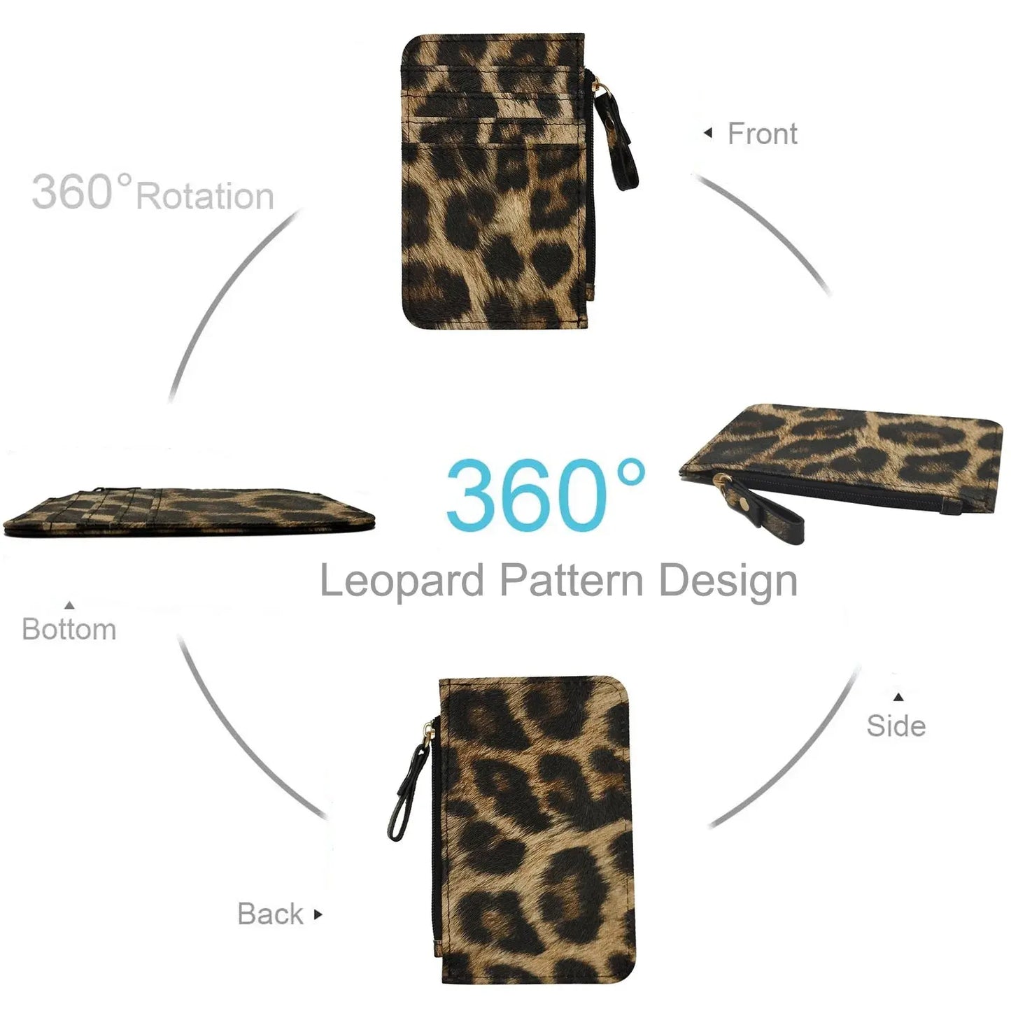 New Leopard Pattern Leather Slim Card Wallet For  men - Jungle Line