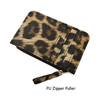 New Leopard Pattern Leather Slim Card Wallet For  men - Jungle Line