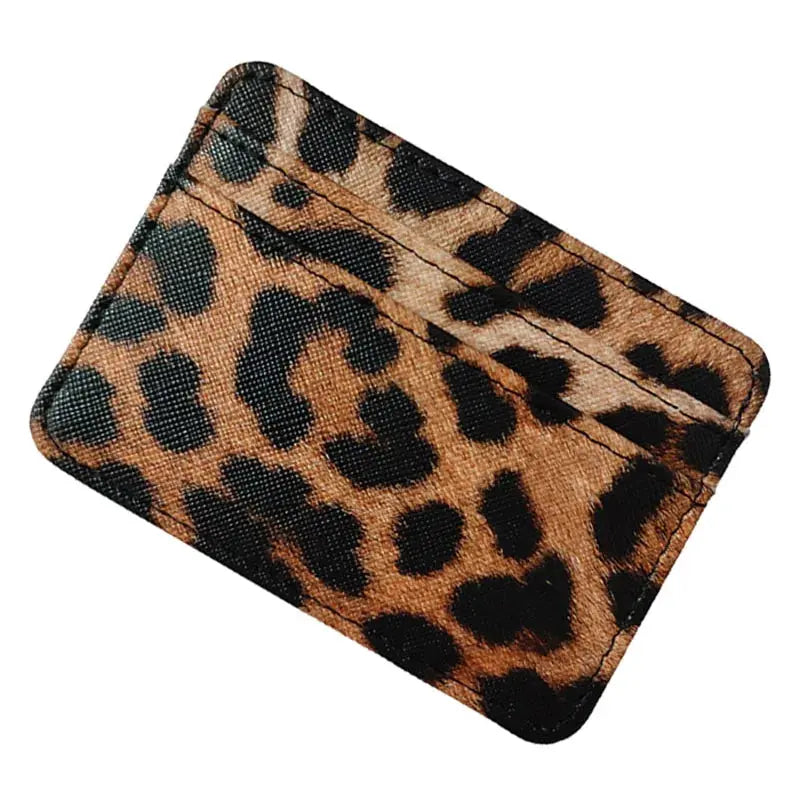New Leopard Pattern Leather Slim Card Wallet For  men - Jungle Line
