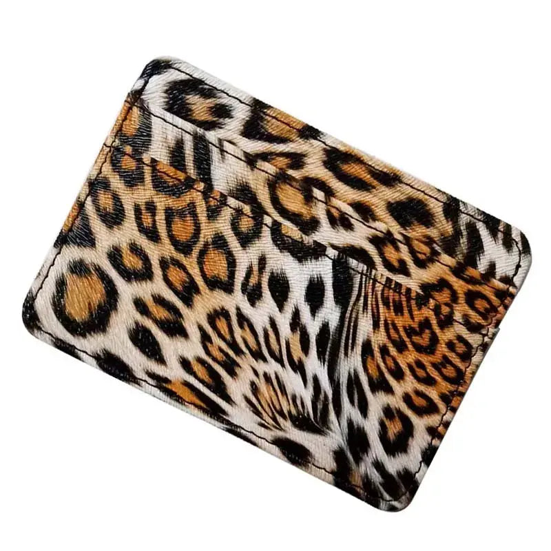 New Leopard Pattern Leather Slim Card Wallet For  men - Jungle Line