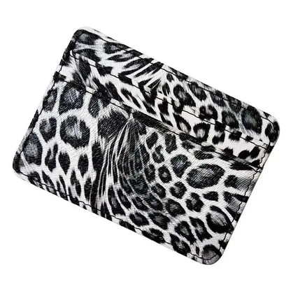New Leopard Pattern Leather Slim Card Wallet For  men - Jungle Line
