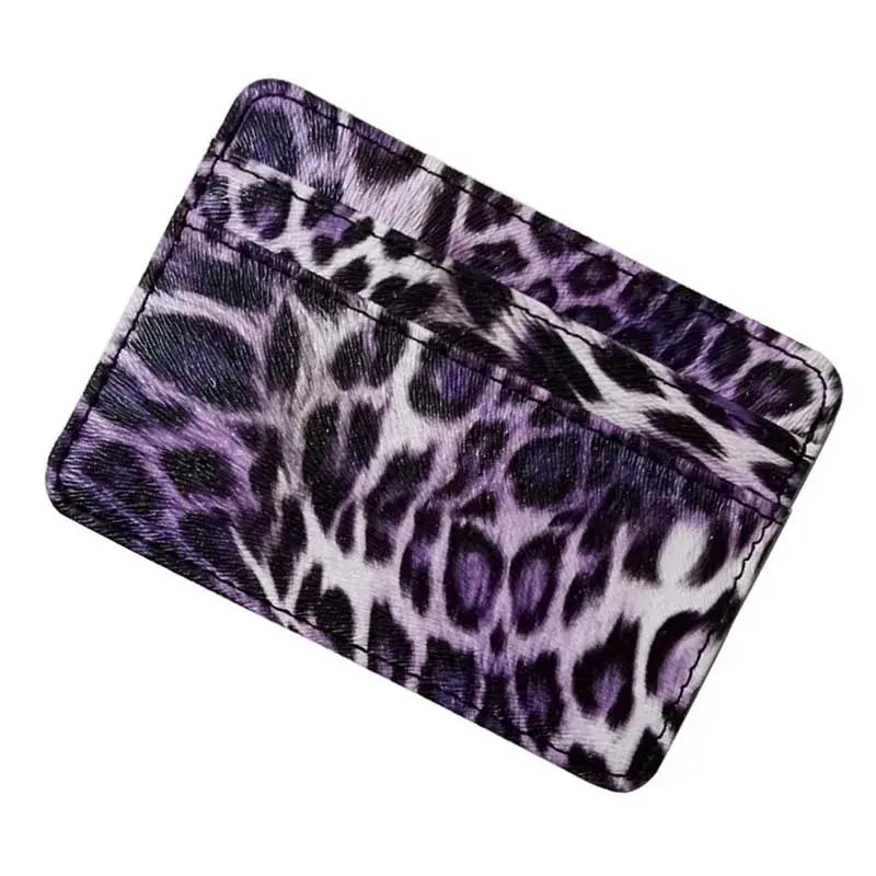 New Leopard Pattern Leather Slim Card Wallet For  men - Jungle Line