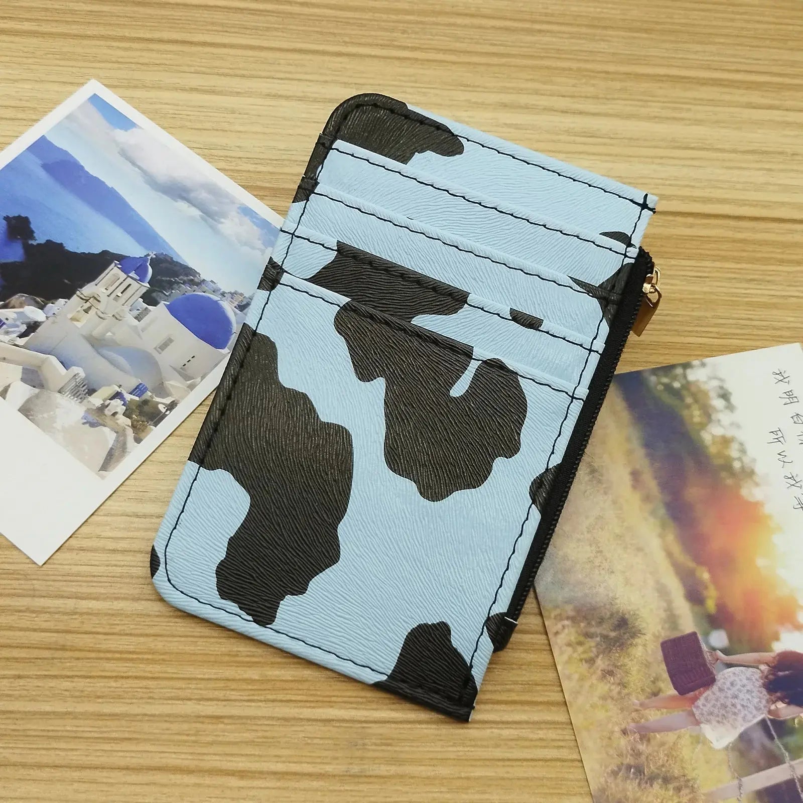 New Leopard Pattern Leather Slim Card Wallet For  men - Jungle Line