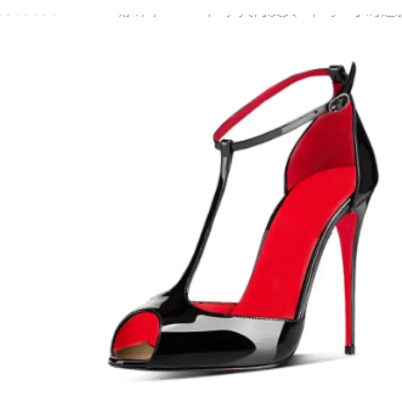 New leopard print fish mouth patent leather12cm high heels,slim heels,pointed toes,shallow mouth,party sexy fashion womens shoes - Jungle Line