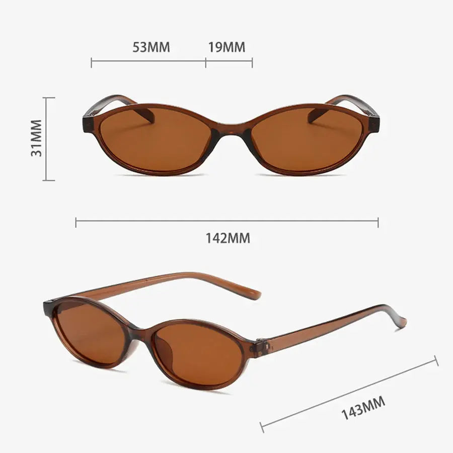 Retro Oval Frame Sunglasses Fashion Personalized Trendy - Jungle Line