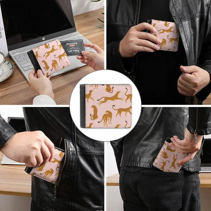 Leopards Or Cheetahs. Men Women Pu Leather Wallet - Jungle Line