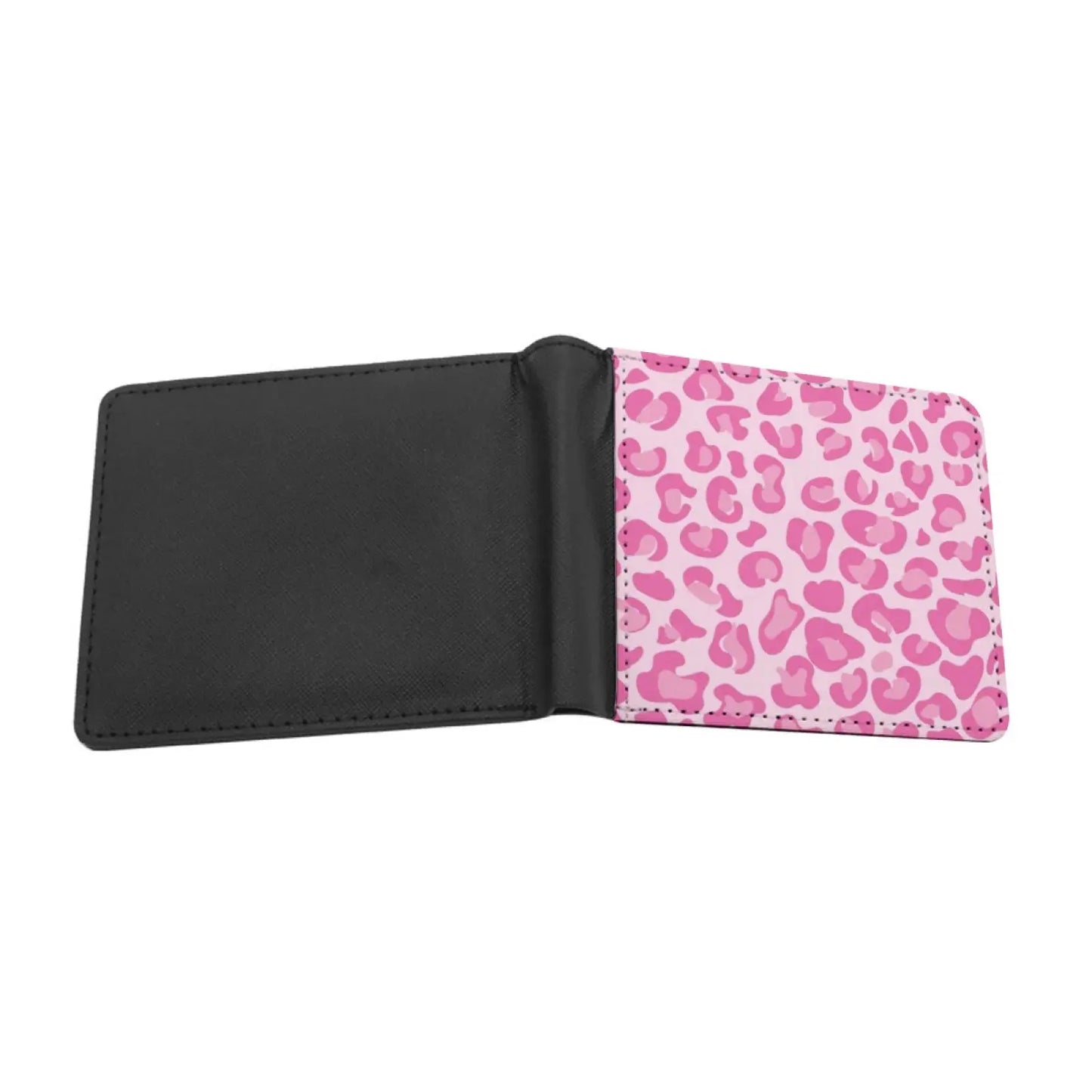 Pink Leopard Print Wallet For Men Pu Leather Money Purse - Jungle Line