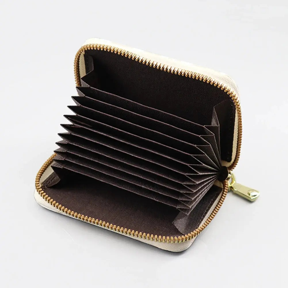 White Leopards Print Zipper Card Bag Wear-Resistant - Jungle Line