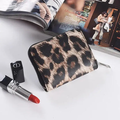 Leather Women Wallet Classic Leopard Animal Print - Jungle Line