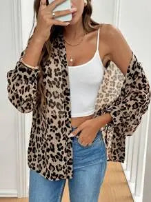 Chemise Imprimée Léopard à Boutons Avant - Élégance JUNGLE LINE