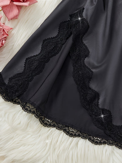 Nuisette sexy en imprimé léopard pour femmes de Jungle Line, sans manches, V-neck, avec bretelles ajustables, ourlet asymétrique.