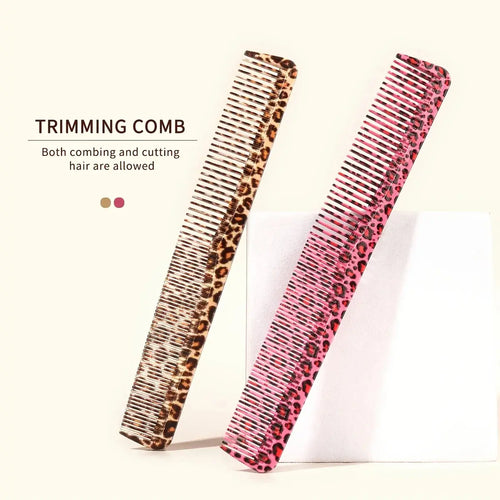 1 Leopard Print Home Hair Comb with Wide and Dense Teeth. It is a Barber Salon Hair Comb, Heat Resistant, Styling Comb - Jungle Line