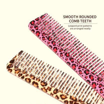 1 Leopard Print Home Hair Comb with Wide and Dense Teeth. It is a Barber Salon Hair Comb, Heat Resistant, Styling Comb - Jungle Line