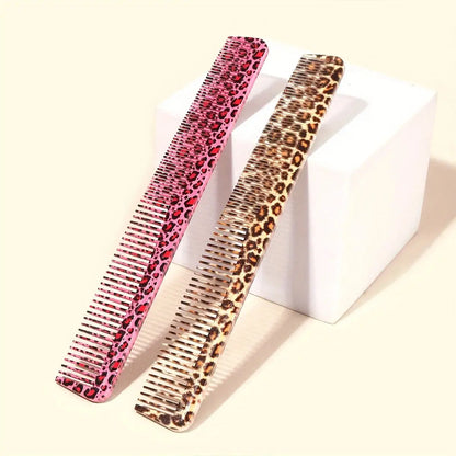 1 Leopard Print Home Hair Comb with Wide and Dense Teeth. It is a Barber Salon Hair Comb, Heat Resistant, Styling Comb - Jungle Line