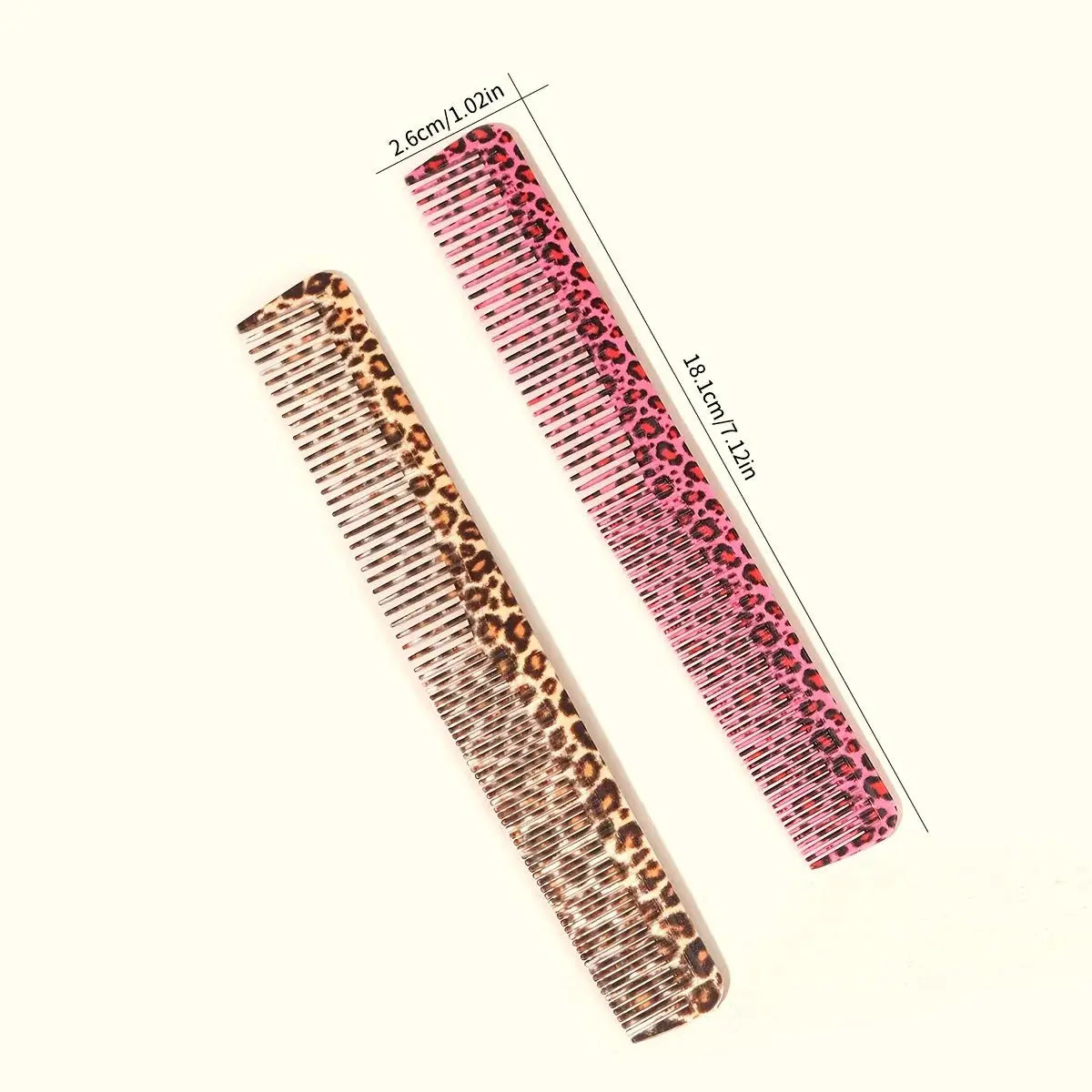1 Leopard Print Home Hair Comb with Wide and Dense Teeth. It is a Barber Salon Hair Comb, Heat Resistant, Styling Comb - Jungle Line