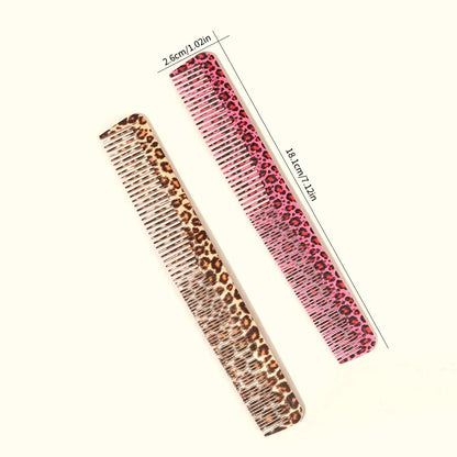1 Leopard Print Home Hair Comb with Wide and Dense Teeth. It is a Barber Salon Hair Comb, Heat Resistant, Styling Comb - Jungle Line