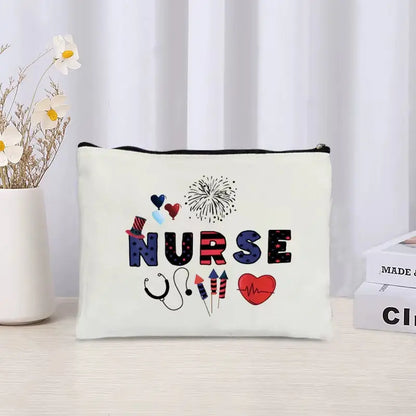 Leopard Nurse Print Cosmetic Bag Organizer Sundries Zipper Makeup Bags Storage Pouch Office Supplies Stationery Pencil Case Gift